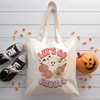 Lets Go Ghouls Halloween Canvas Tote Bag