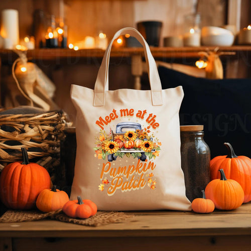 Pumpkin patch tote Fall tote bag Autumn accessory Eco-friendly tote Canvas bag Seasonal shopping bag Graphic tote Pumpkin lover gift Farmers market tote Everyday tote Stylish carryall